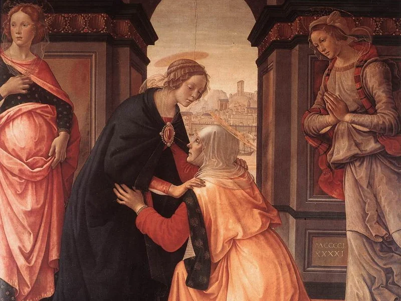 1449-Domenico Bigordi, detto il Ghirlandaio - La Visitazione - Museo del Louvre, Parigi